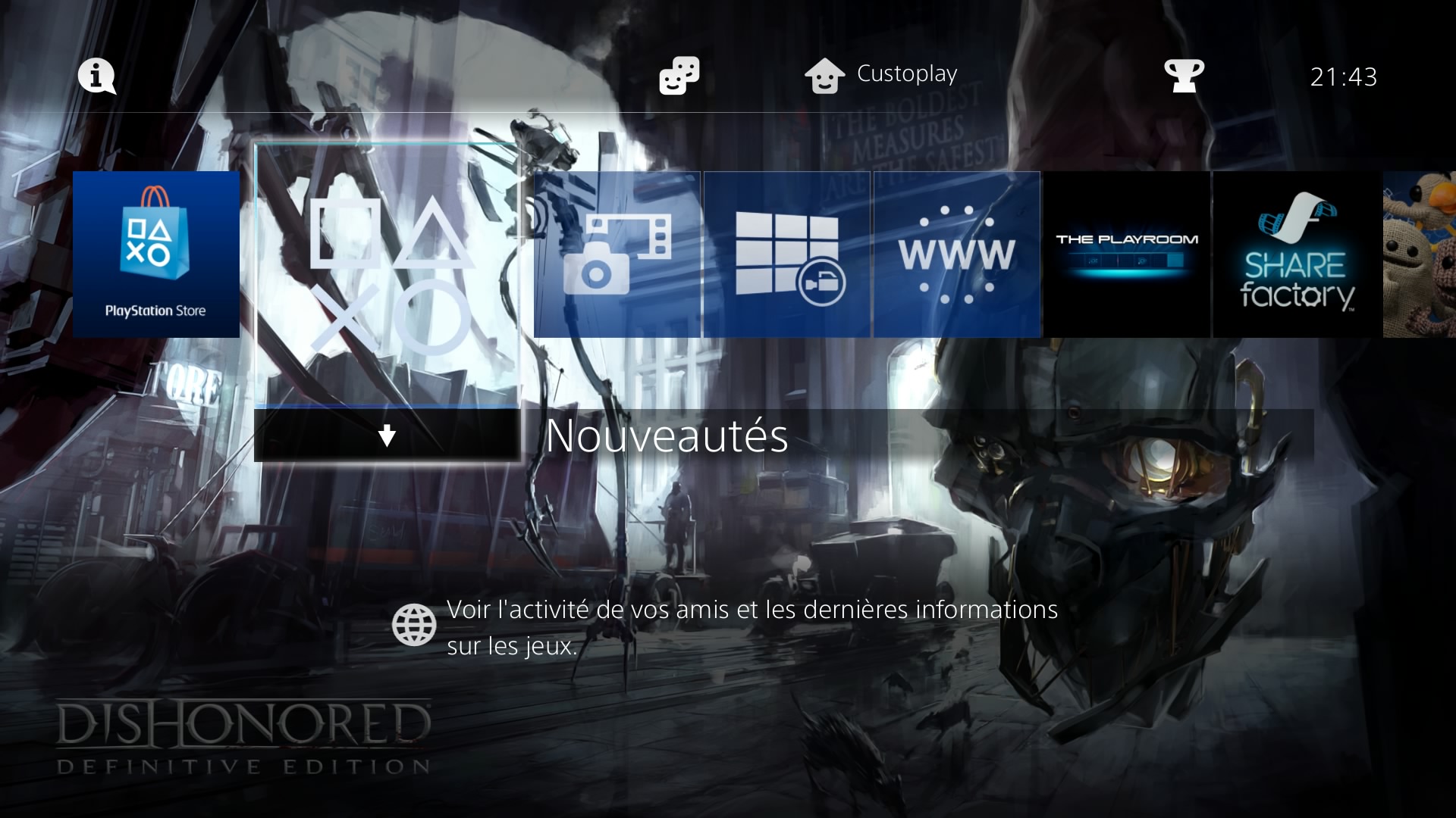 Dishonored Definitive Edition Telecharger Un Theme Ps4 Personnalise
