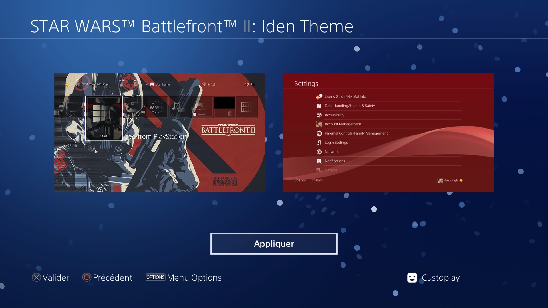 Star Wars Battlefront Ii Iden Telecharger Un Theme Ps4 Personnalise